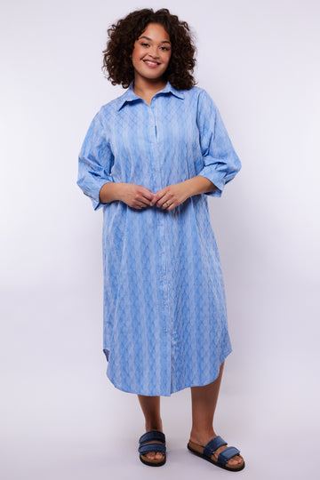 Aella jurk | Ice blue/Offwhite