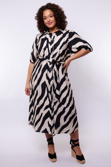 Anniston jurk | Sand/Black