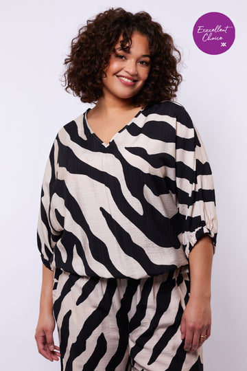 Aubriana top | Sand/Black