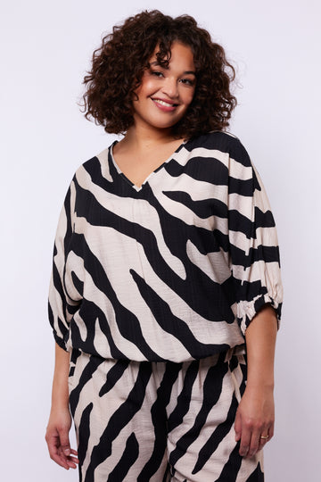 Aubriana top | Sand/Black