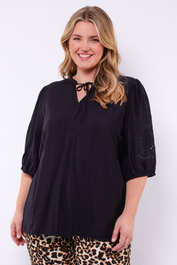 Cambrie top | Black