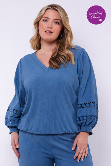 Capry top | Dusty Blue