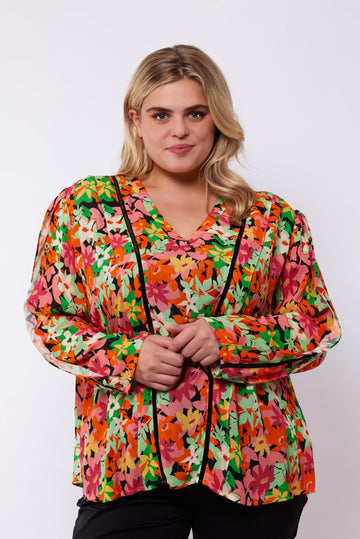 Verine blouse | Black/Color Mix