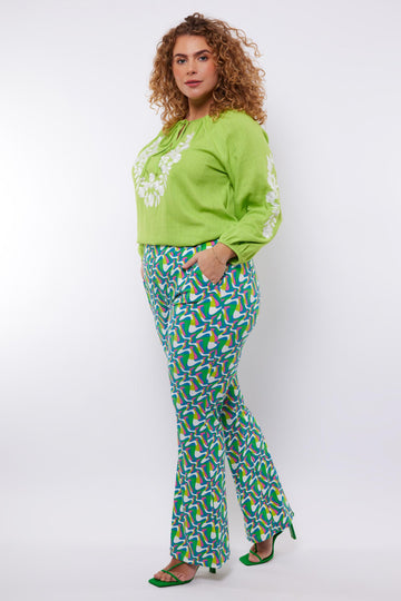 Jade broek | Offwhite/Apple Green