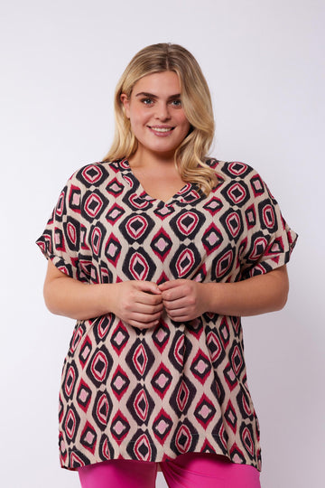 Rowena top | Sand/Magenta