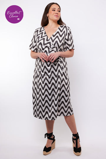 Yvaine jurk | Black/Offwhite