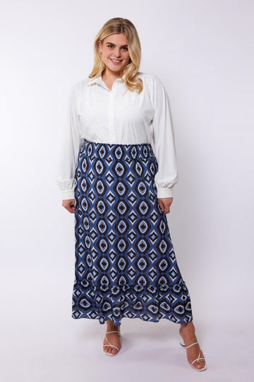 Giselle rok | Steel Blue/Offwhite