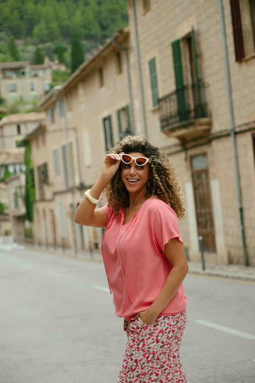 Abril top | Sunkissed Coral
