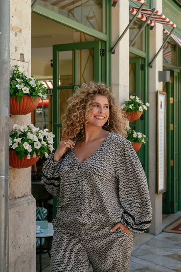 Samara top | Black/Offwhite