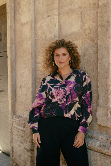 Serene blouse | Dark Gray/Dusty Mauve