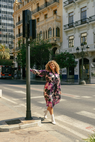 Yvette jurk | Dark Gray/Dusty Mauve