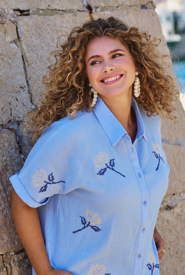 Chara blouse | Ice Blue