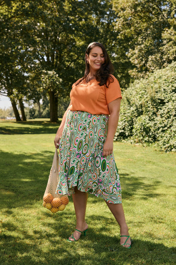 Jolijn rok | Hibiscus/Apple Green