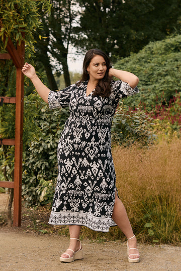 Josie jurk | Offwhite/Black