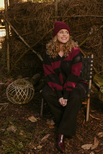 Chantal trui | Black/Amarone Cabernet