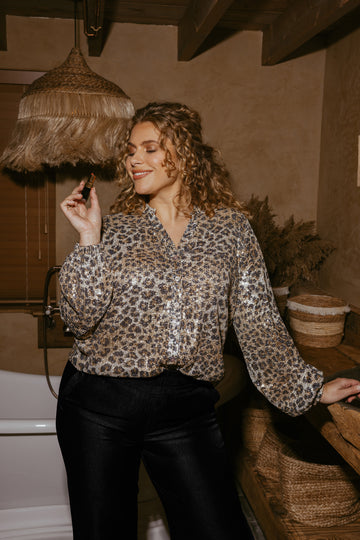 Evelyn blouse | Black/Sand