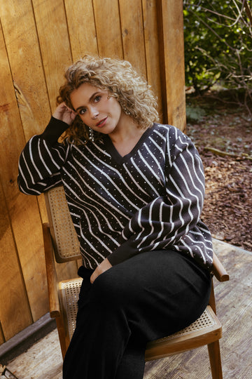 Merel trui | Dark Gray/Offwhite