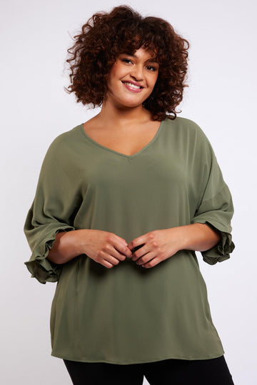 Roos top | Washed Green