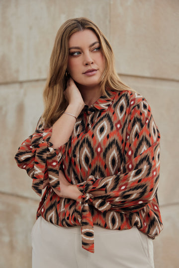 Alaisa blouse | Walnut/Flame