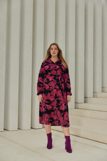 Tirza jurk | Black/Raspberry