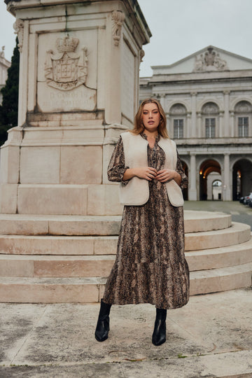 Amira jurk | Black/Sand