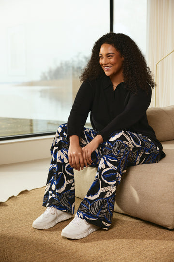 Berdina broek | Black/Royal Blue